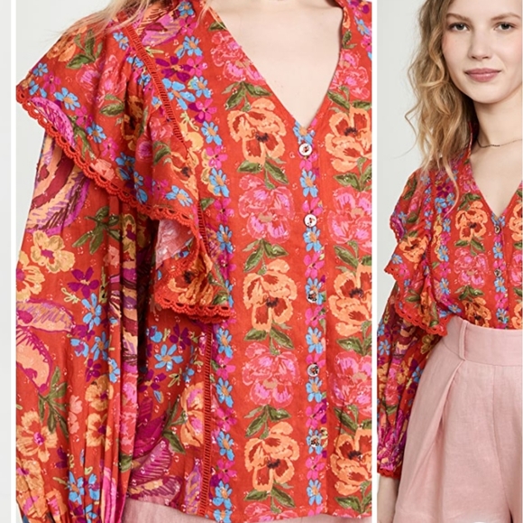 NWT FARM RioRed Spring Bananas Blouse - Picture 2 of 11